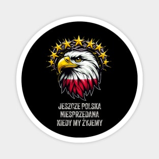 Patriotic Polish Pride Eagle Crown of Stars Artwork Magnet